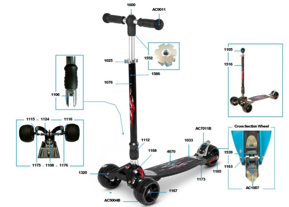 Kickboard Monster Parts
